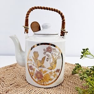 Vintage Japanese Decorative Teapot Bird Floral